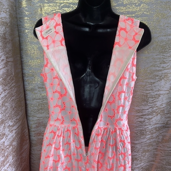 Anthropologie Nümph White/Neon Pink Embroidered 100% Cotton Dress Size 36 EU - Picture 9 of 14